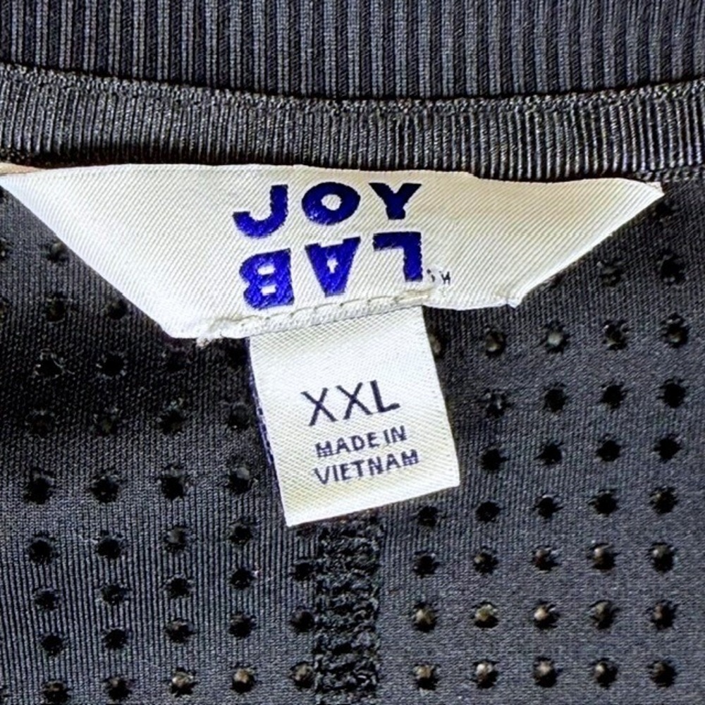 JoyLab Womens XXL Black Perforated Mesh Full Zip Track Jacket Raglan Plus Size - Picture 4 of 7